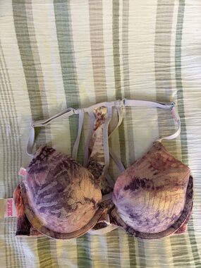 PINK Victoria's Secret Lavender-Pink Tie-Dye Strappy Push-Up Bra
